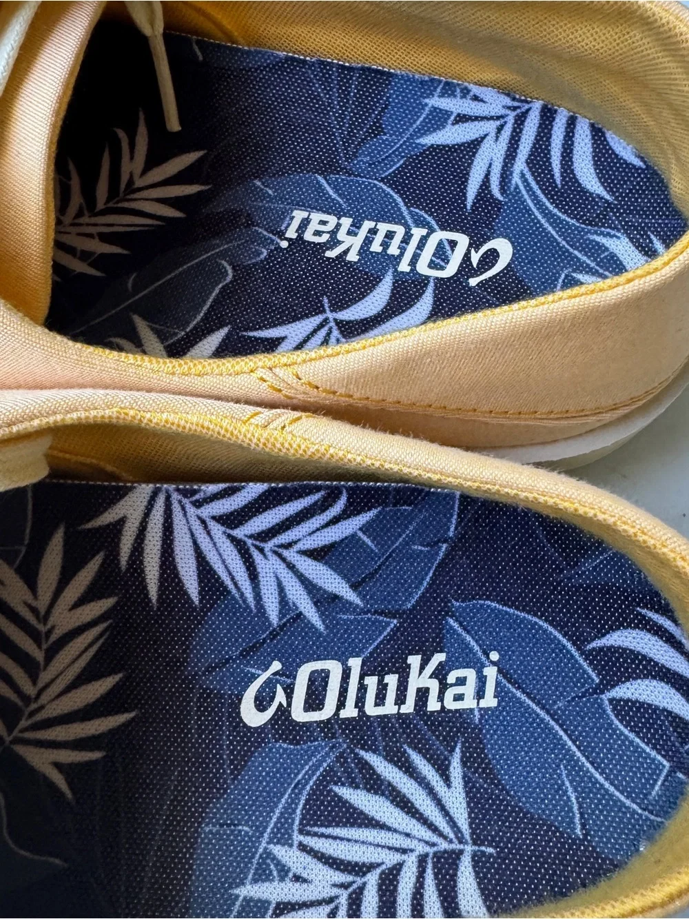 Olukai Mens Solar Glow Canvas Lace Up Tradewind Casual Sneaker Shoes Size 10.5